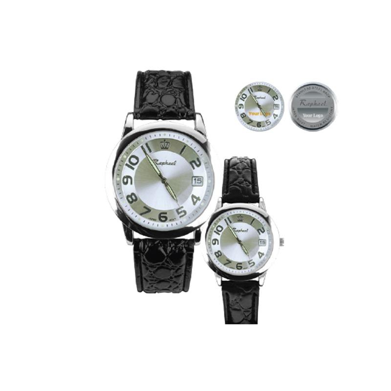 Raphael Classic Silver Dial Leather Promotion Wristwatches